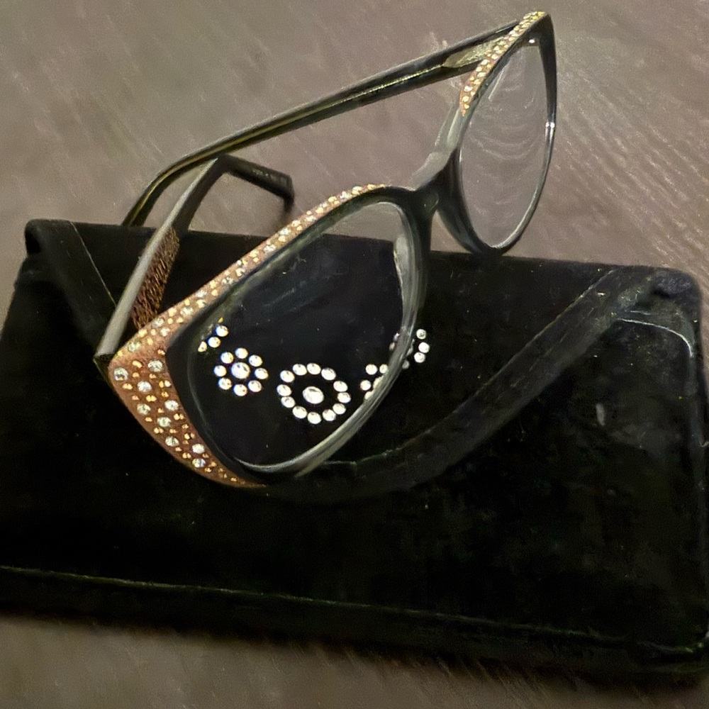 Sospiri Luxury prescription Swarovski Chrystals Embellished Glasses with Case